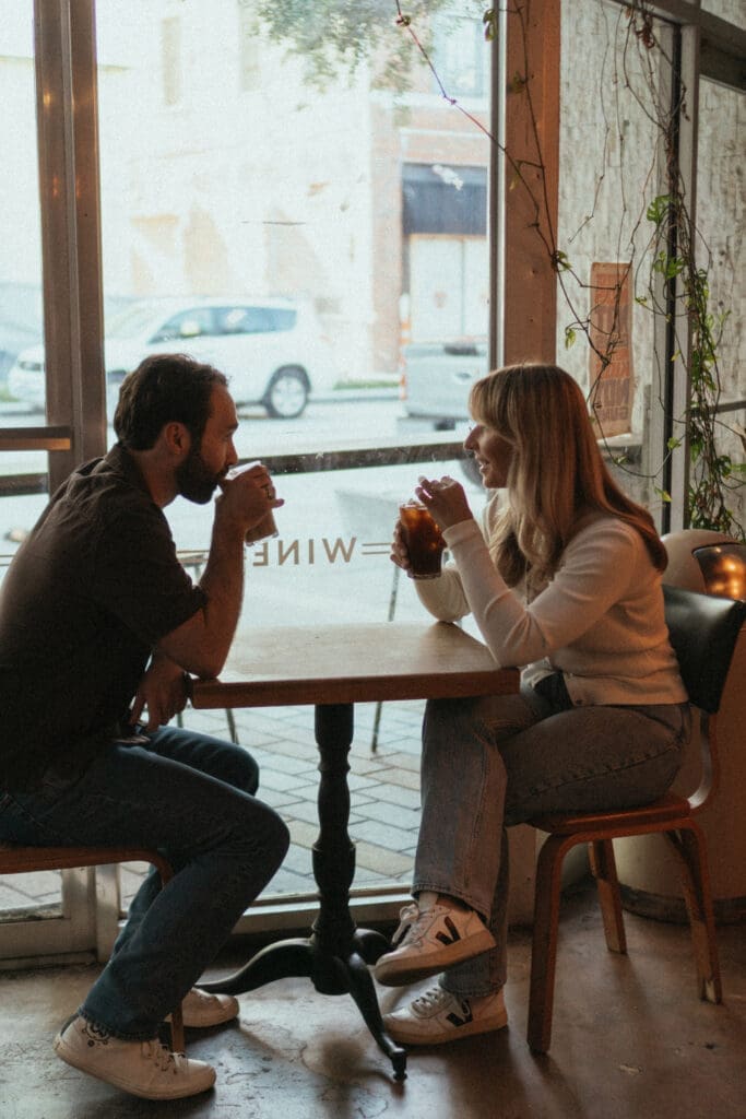 Couple drinking coffee